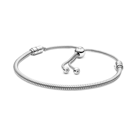 Sparkling Crown O Snake Chain Bracelet - Pandora Rose - 20cm