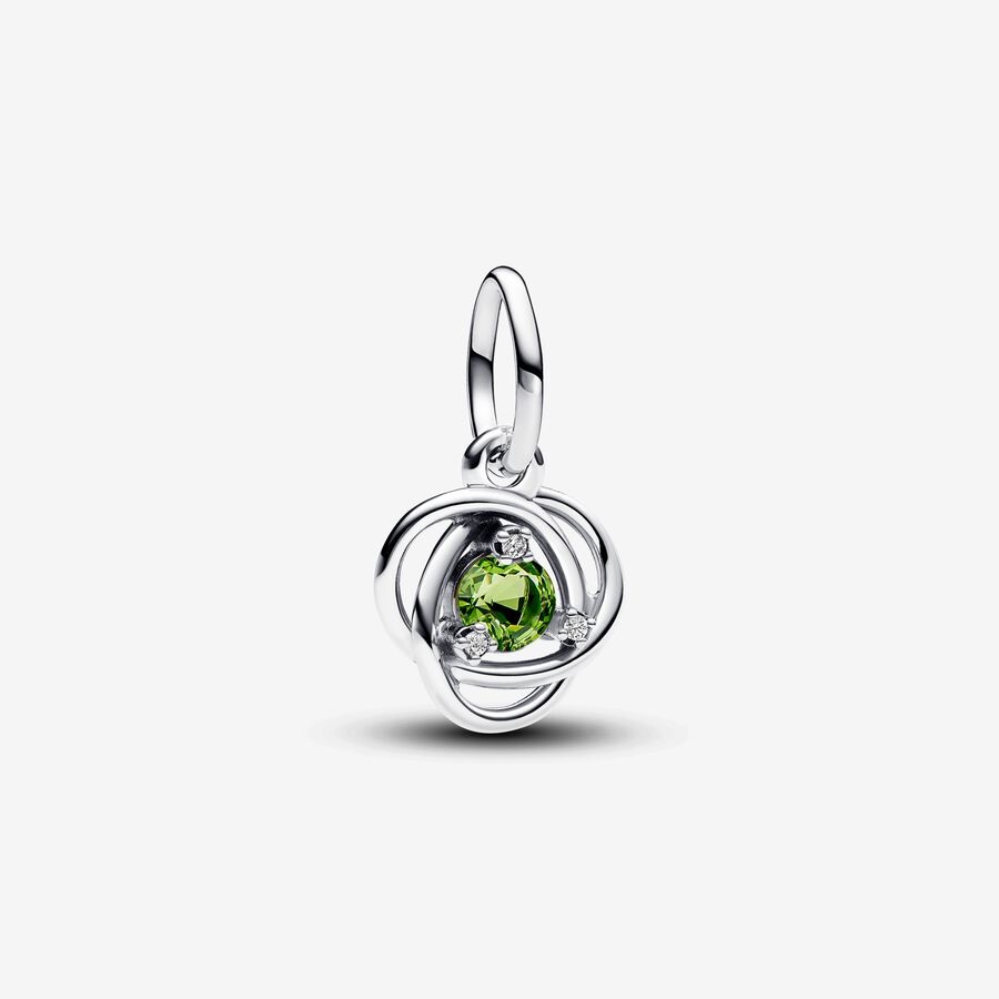 August Crystal Birthstone Eternity Circle Dangle Charm image number 0