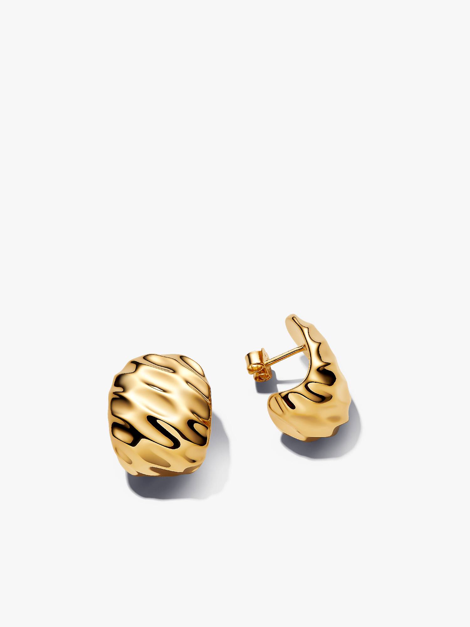 Rippled Wide Hoop Earrings