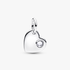 April Engravable Heart Clear Stone Dangle Charm April Engravable Heart Clear Stone Dangle Charm