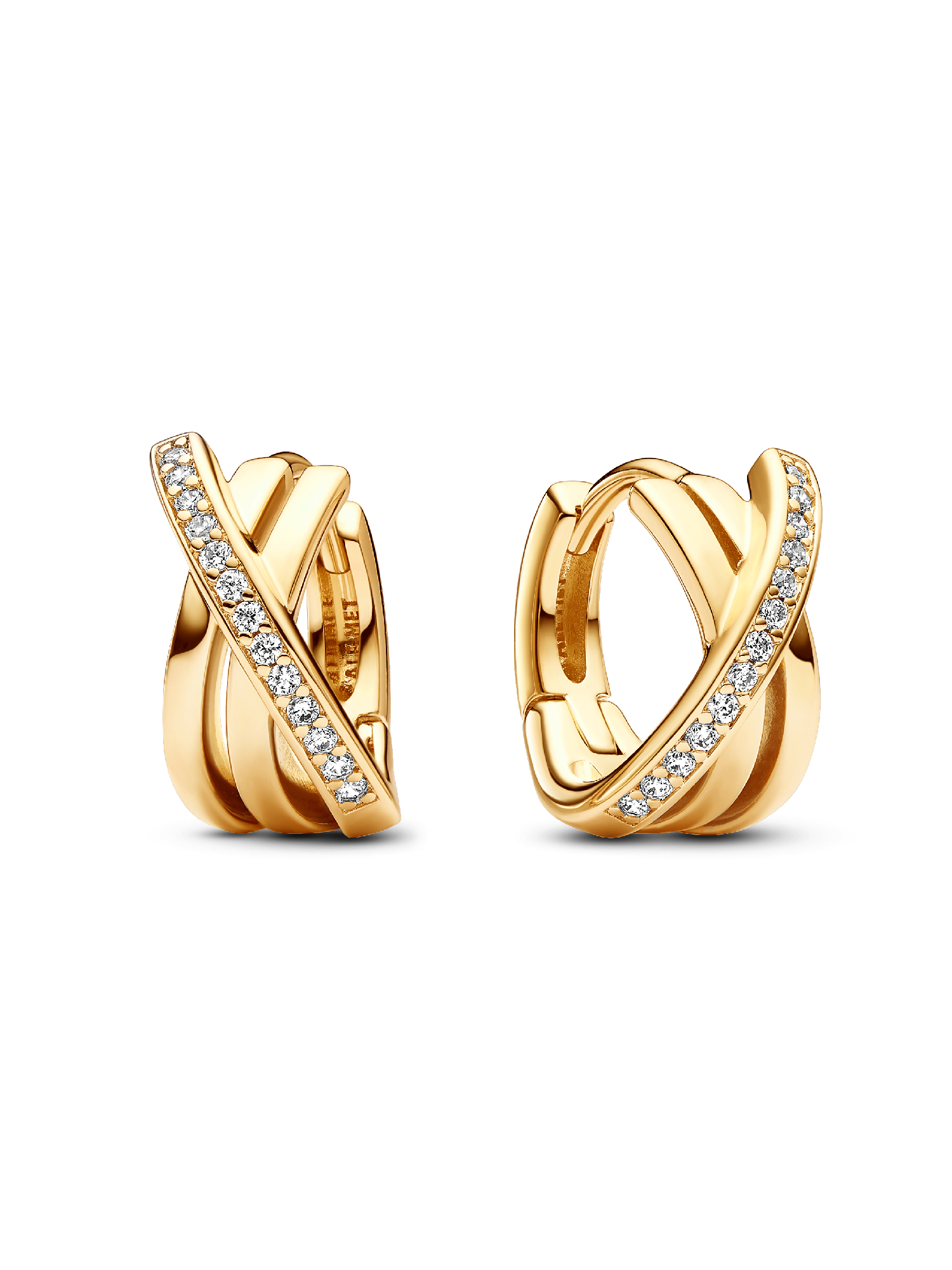 Crossover Pavé Hoop Earrings