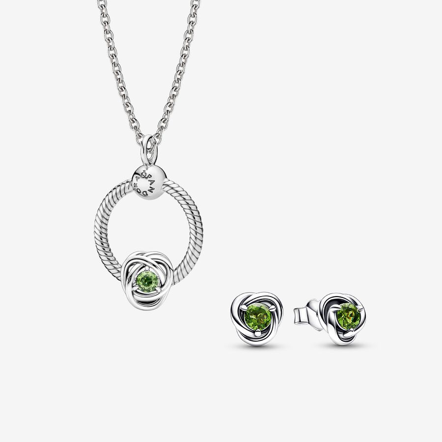August Birthstone Necklace Charm and Earring Gift Set image number 0