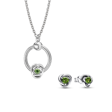 August Birthstone Necklace Charm and Earring Gift Set