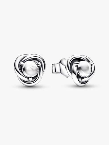 April Crystal Birthstone Eternity Circle Stud Earrings