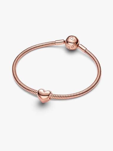 Engravable medium heart 14k rose gold-plated charm