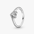 Heart and wishbone sterling silver ring with clear cubic zirconia Heart and wishbone sterling silver ring with clear cubic zirconia