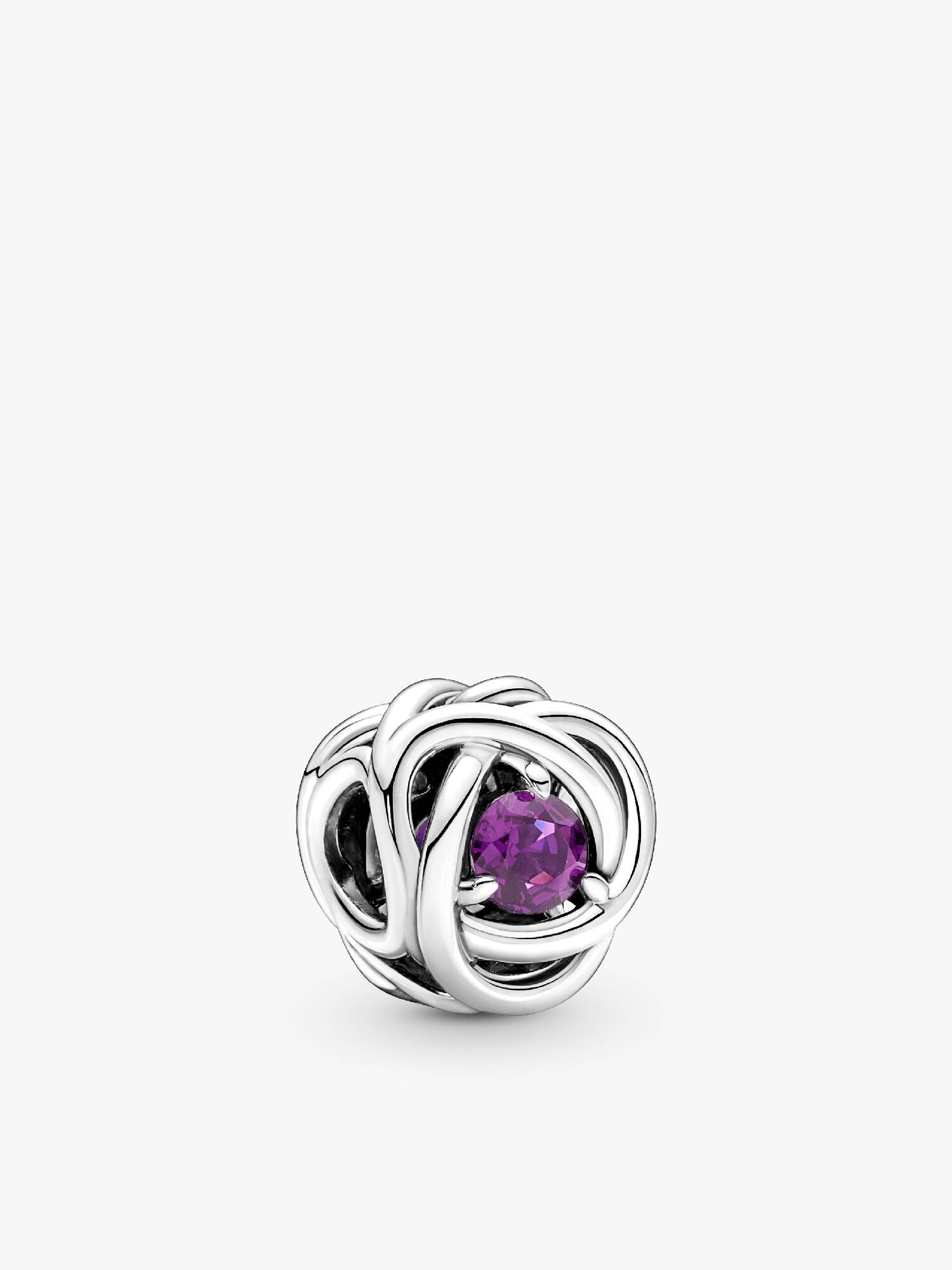 February Crystal Birthstone Eternity Circle Charm