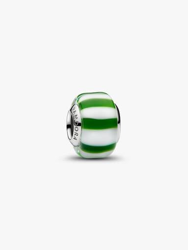 Green Peppermint Murano Glass Charm