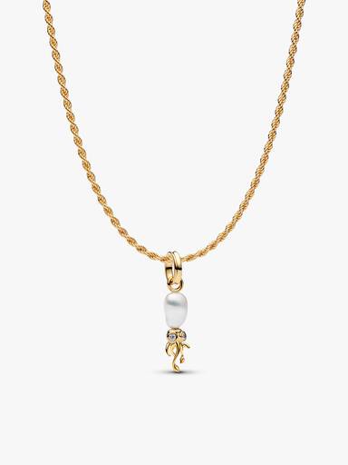 Baroque Pearl Squid Pendant Necklace