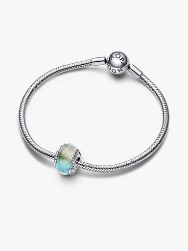 Multicolour Murano Glass & Curved Feather Charm