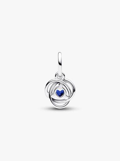 September Crystal Birthstone Eternity Circle Dangle Charm
