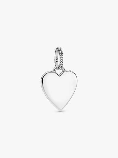 Sterling Silver Engravable Heart Tag Pendant