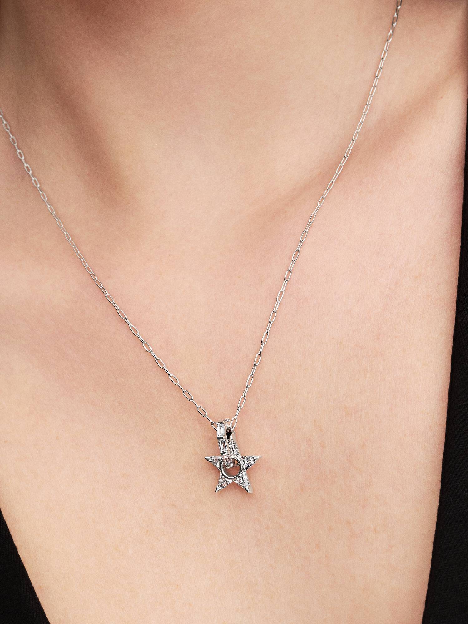 Sparkling Stella Openwork Pendant Necklace
