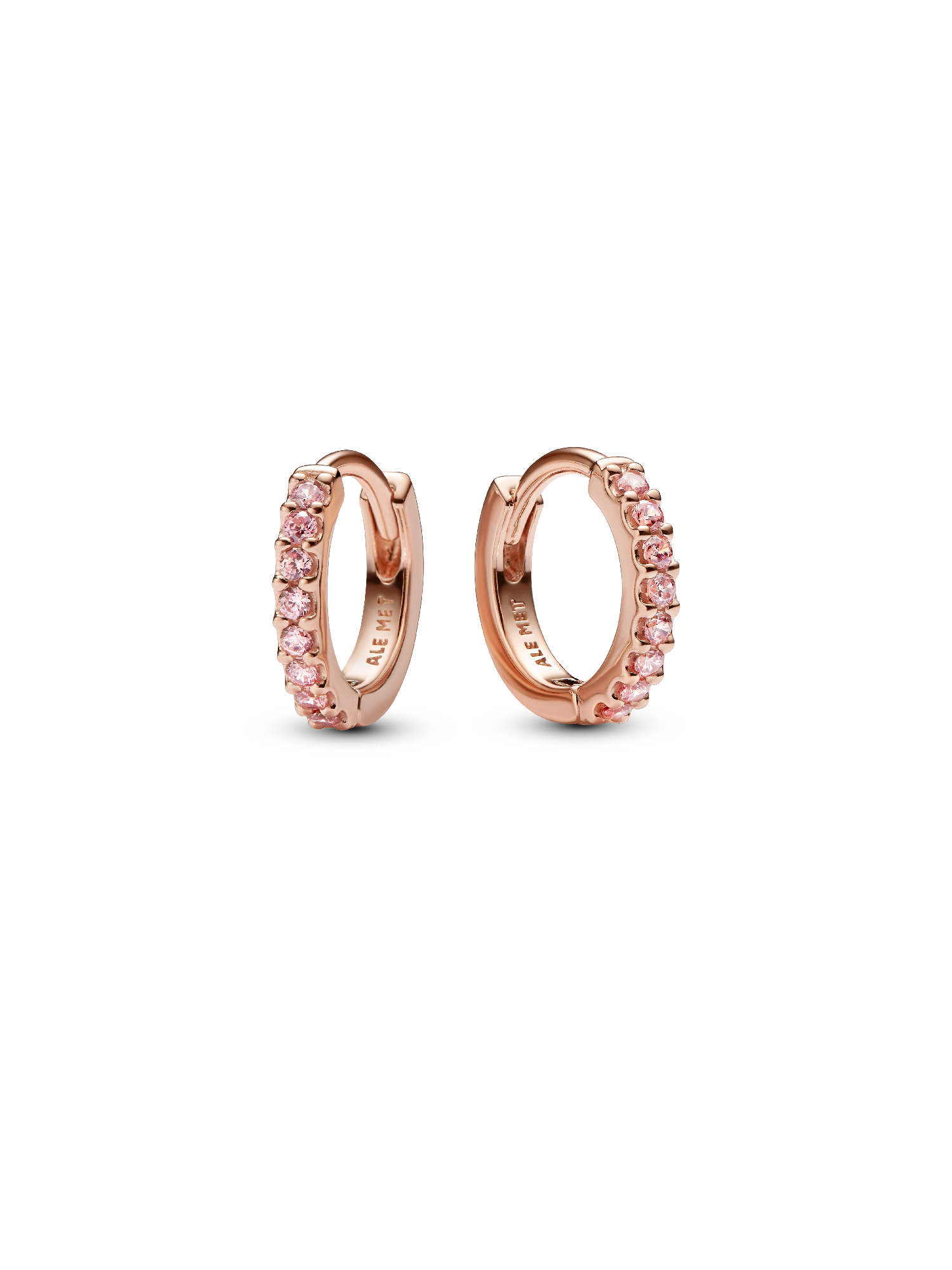 Sparkling Pink Huggie Hoop Earrings