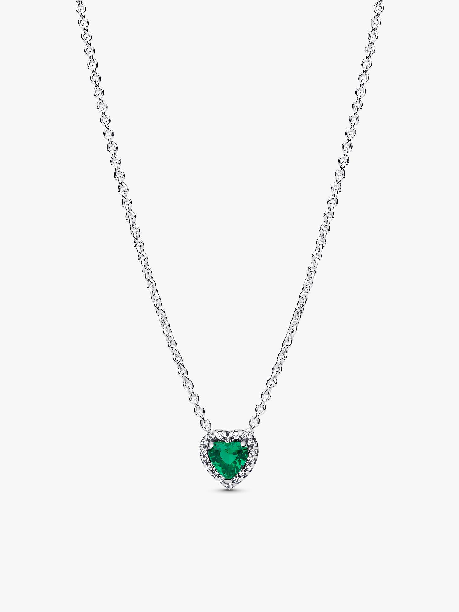 Elevated Green Heart Necklace