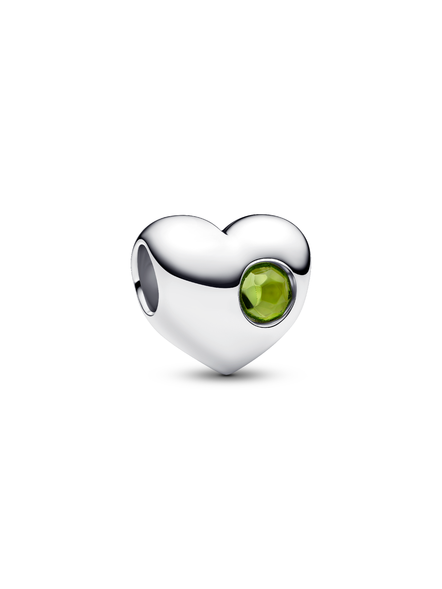 Engravable August Crystal Birthstone Heart Charm