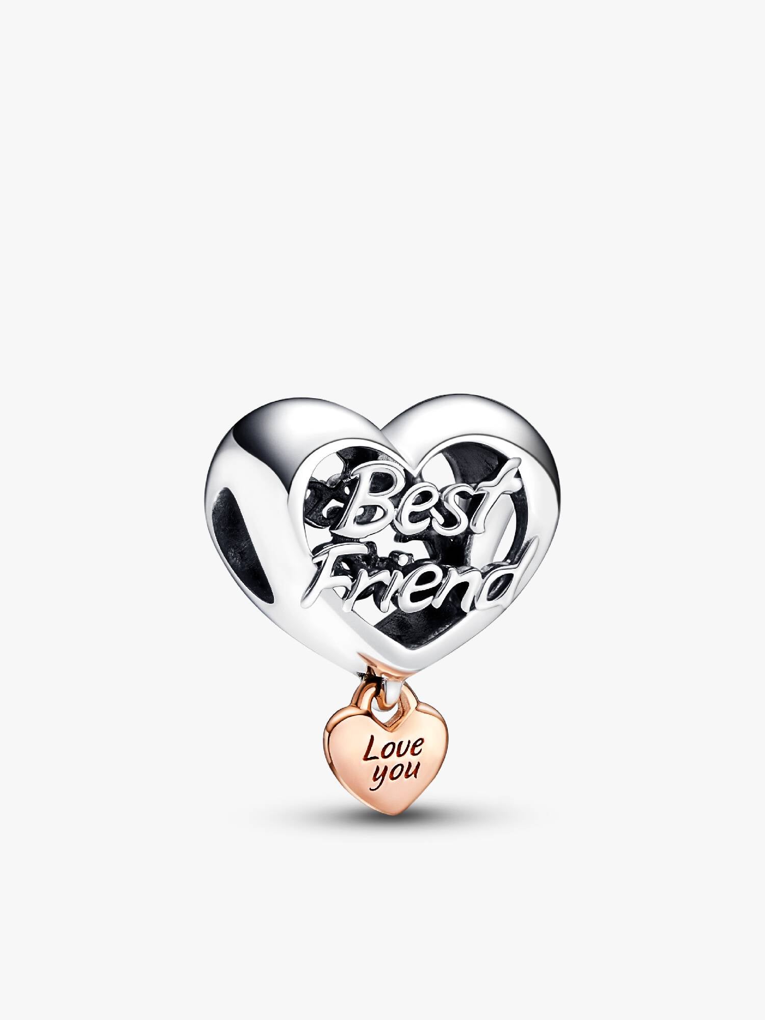 Love You Best Friend Heart Charm