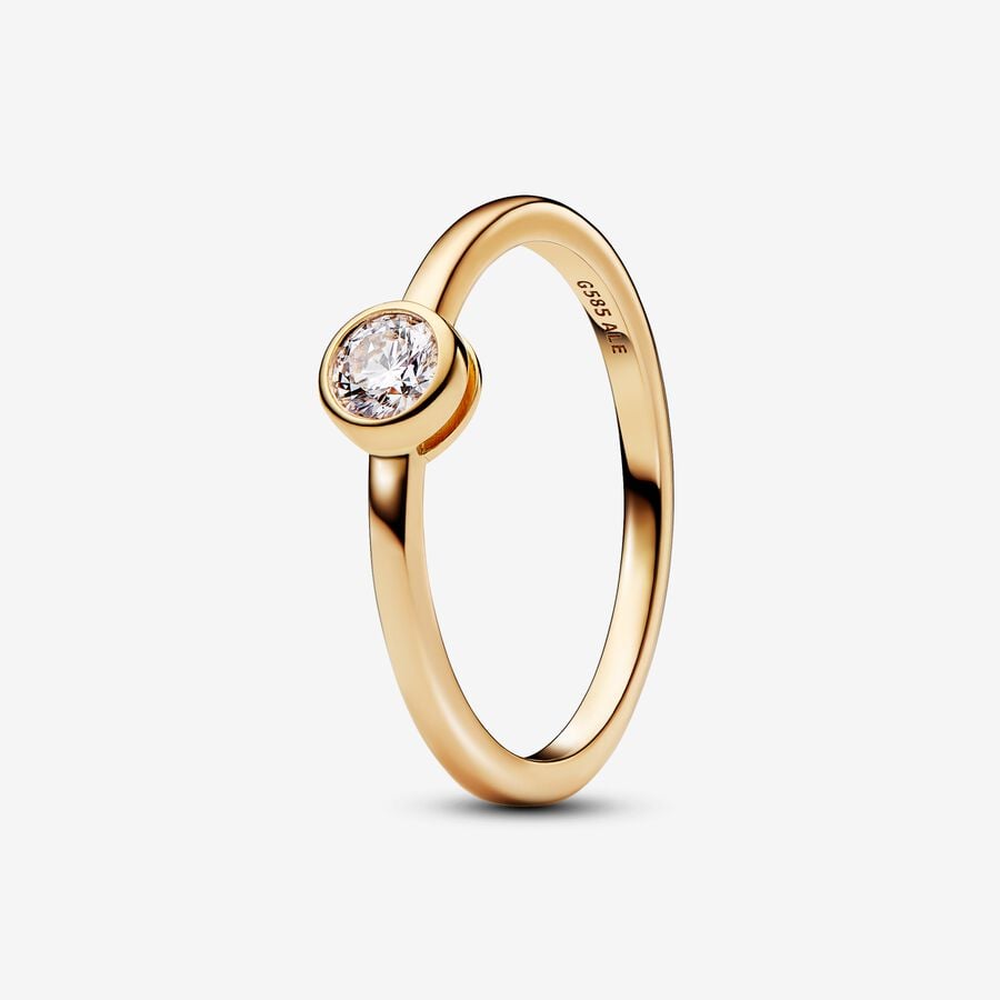 Pandora Era Bezel 14k Gold Lab-grown Diamond Ring image number 0