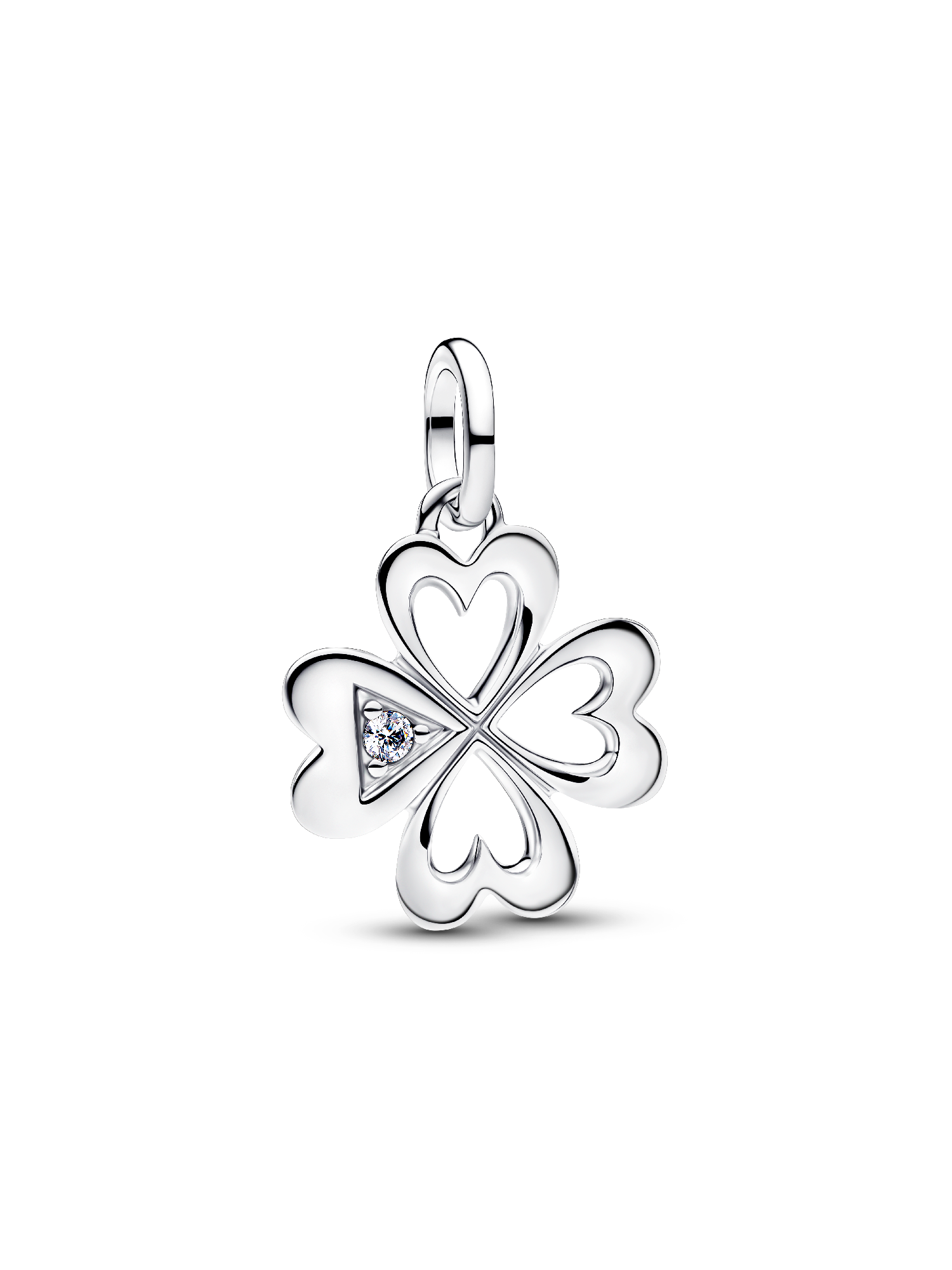 Heart Four-Leaf Clover Medallion Charm