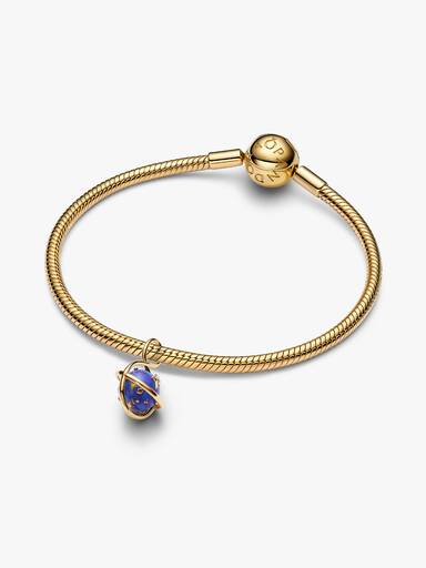 Spinning Celestial Blue Planet Dangle Charm