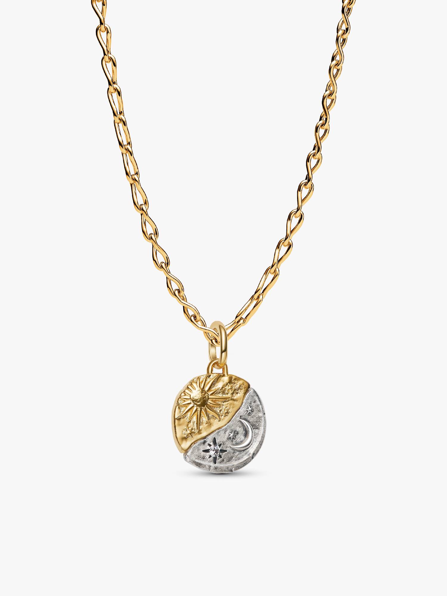 Sun and Moon Talisman Gold-plated Necklace Set