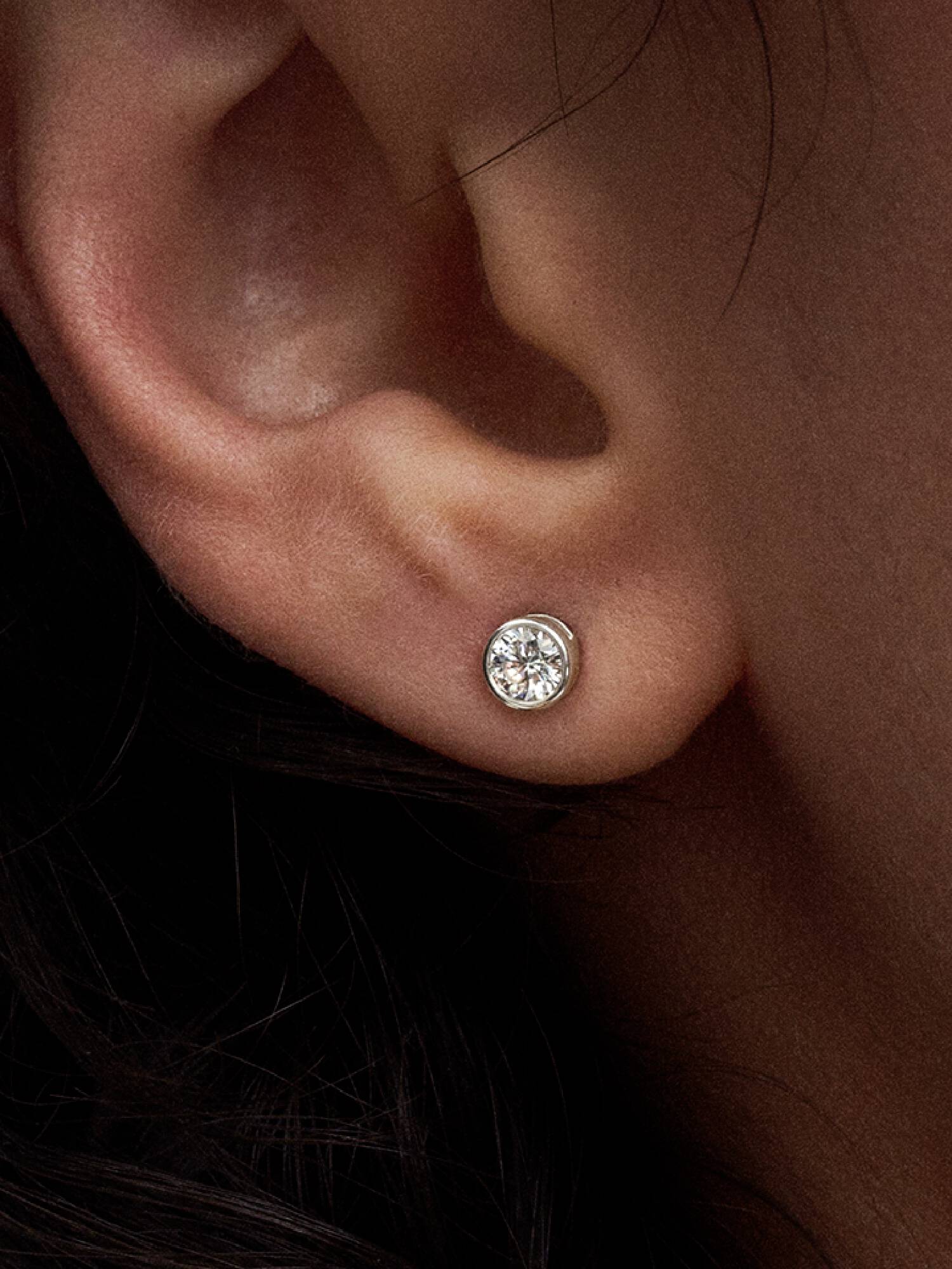 Pandora Era Lab-Grown Diamond Bezel Stud Earrings