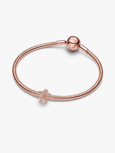 Textured star 14k rose gold-plated mini charm