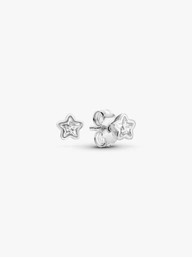 Sparkling Sterling Silver Star Stud Earrings