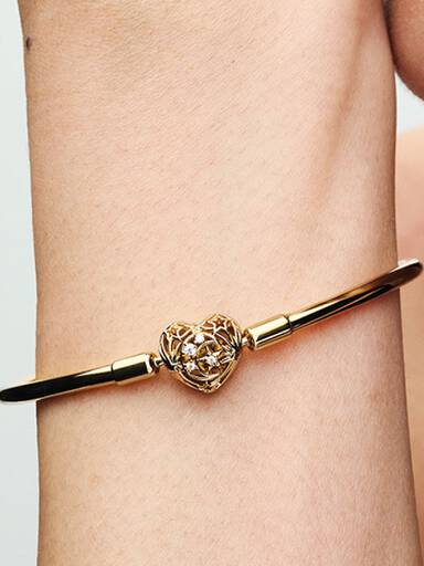 Celestial Heart Clasp Bangle