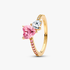 Double Heart Pink & Clear Sparkling Ring Double Heart Pink & Clear Sparkling Ring