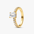 Rectangular Sparkling Halo Ring Rectangular Sparkling Halo Ring