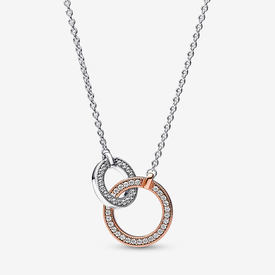 Pandora Signature Two-Tone Intertwined Circles Necklace image number 0