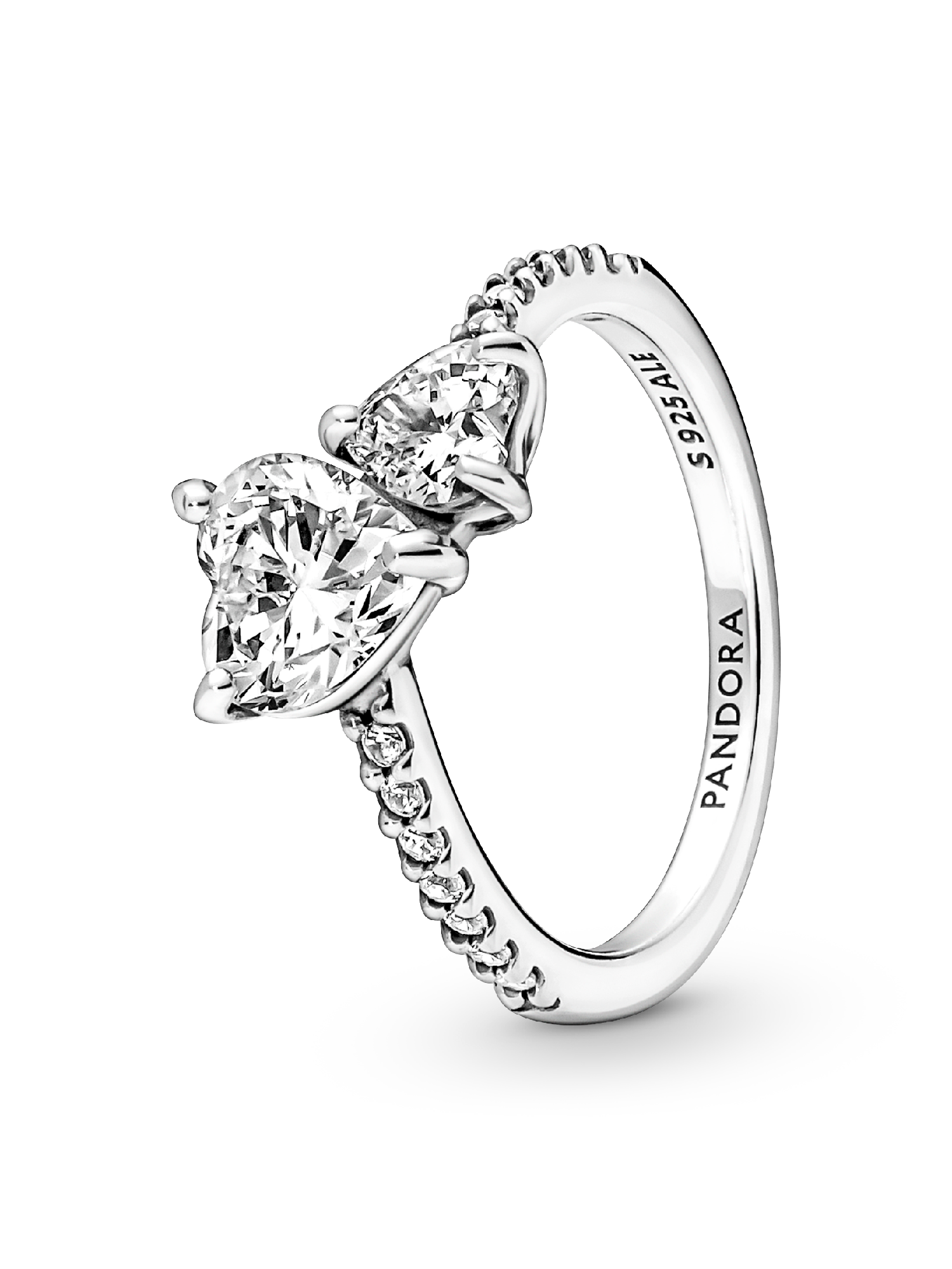 Double Heart Sparkling Ring