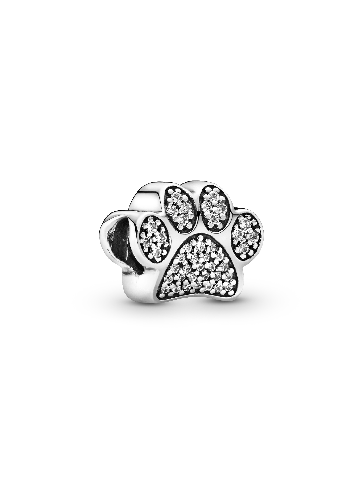 Sparkling Paw Print Charm