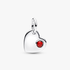 January Engravable Heart Red Stone Dangle Charm January Engravable Heart Red Stone Dangle Charm