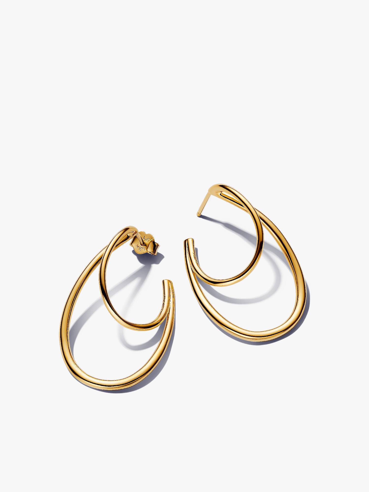 Organically Shaped Double Hoop Earrings