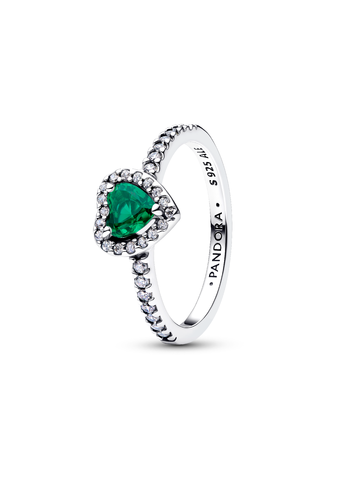 May Crystal Birthstone Elevated Green Heart Ring