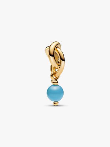 December Turquoise Crystal Birthstone Eternity Circle Dangle Charm