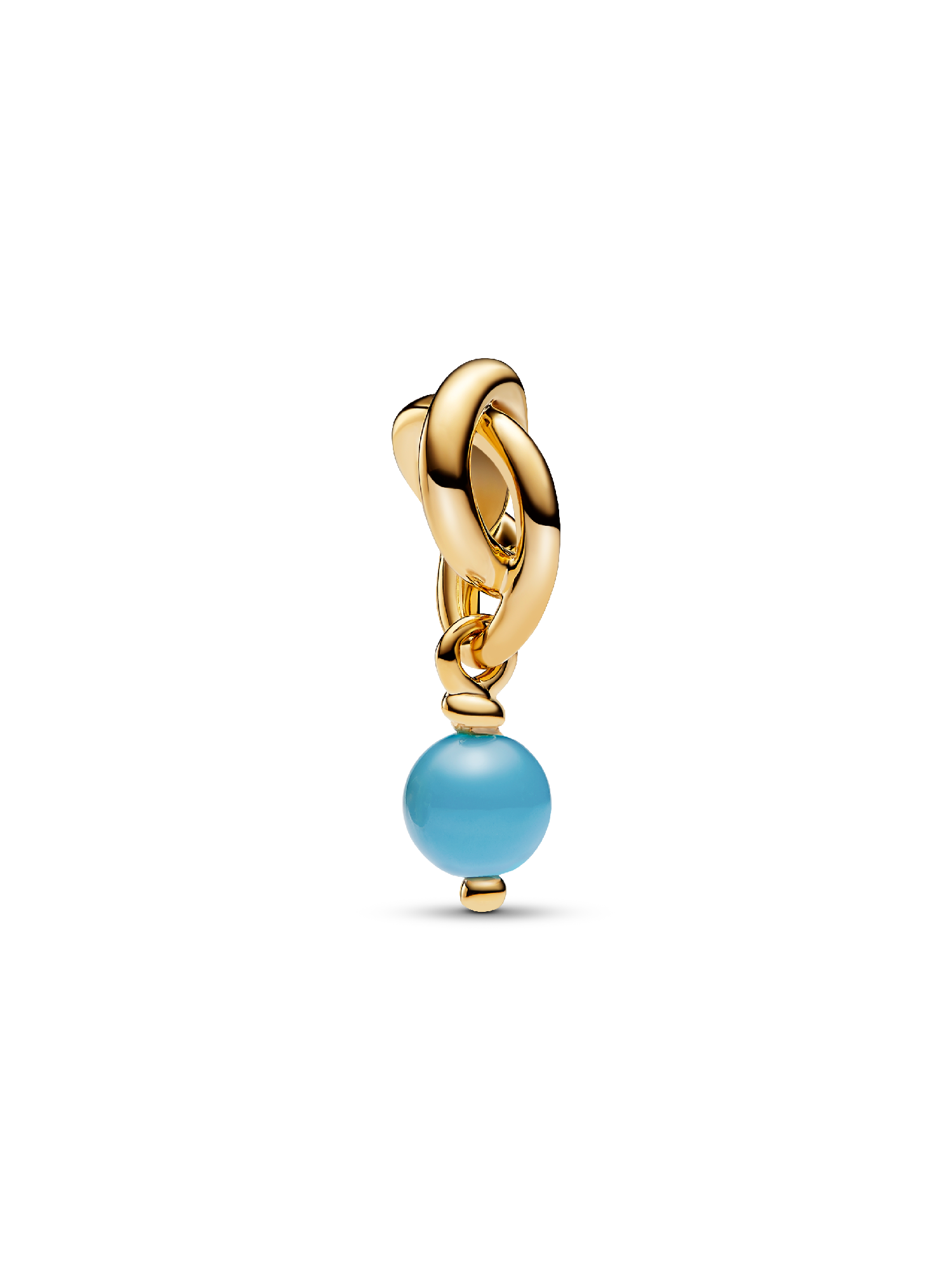 December Turquoise Crystal Birthstone Eternity Circle Dangle Charm