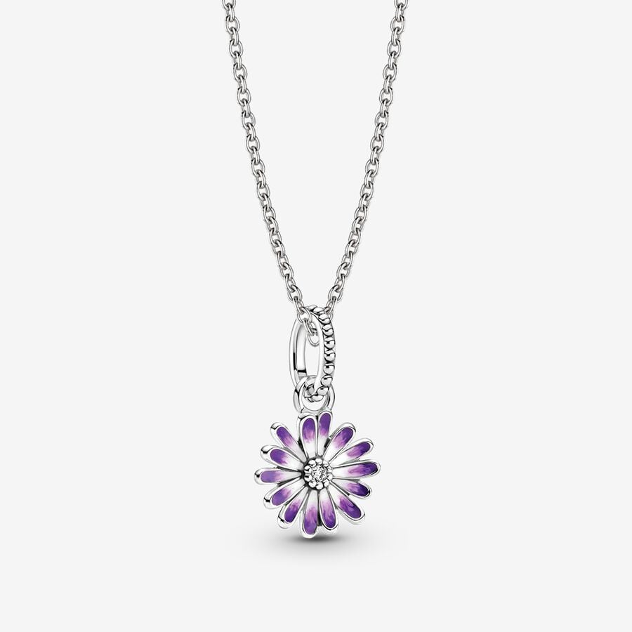 Purple Daisy Necklace Set image number 0