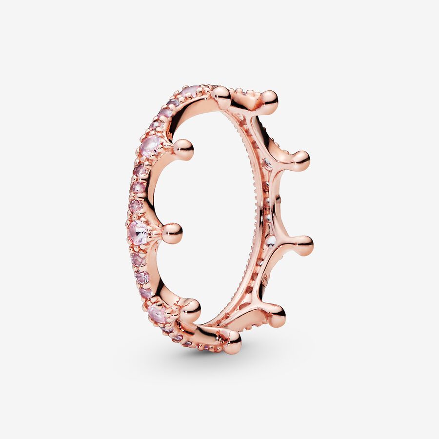 Pink Sparkling Crown Ring image number 0