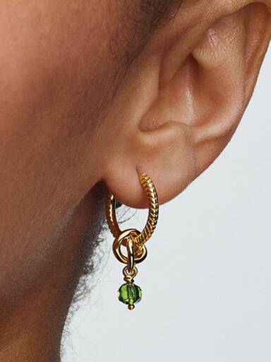 August Crystal Birthstone Eternity Circle Dangle Charm