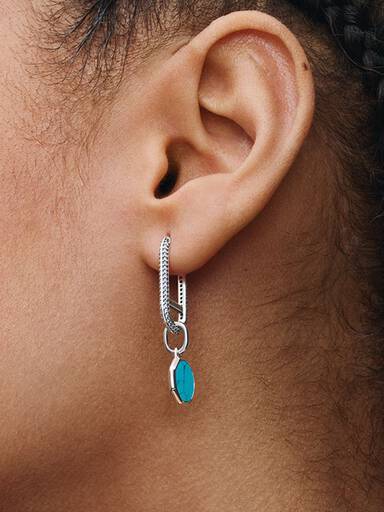 Turquoise-coloured Engravable Mini Medallion Charm