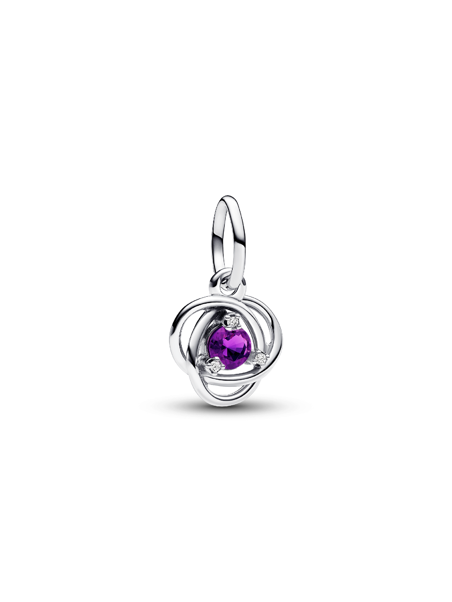 February Crystal Birthstone Eternity Circle Dangle Charm
