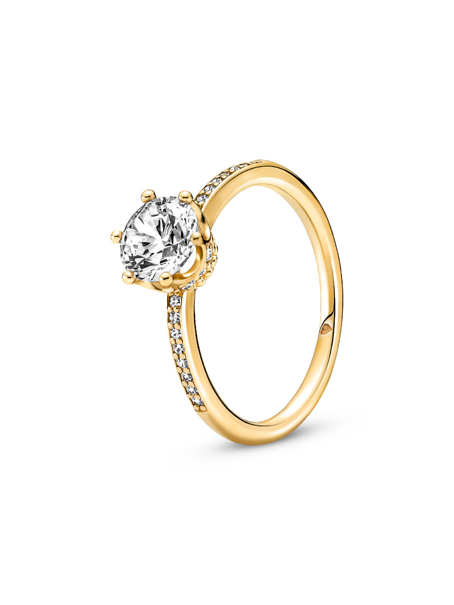 Clear Sparkling Crown Solitaire Ring
