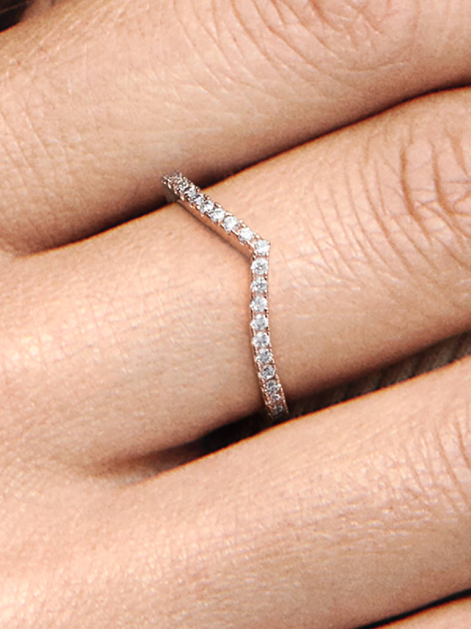 Sparkling Wishbone Ring