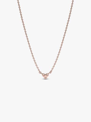Heart 14k rose gold-plated collier with clear cubic zirconia