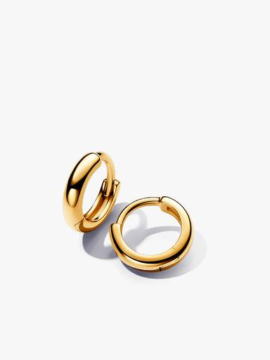 Sparkling & Round Huggie Hoop Earrings Set