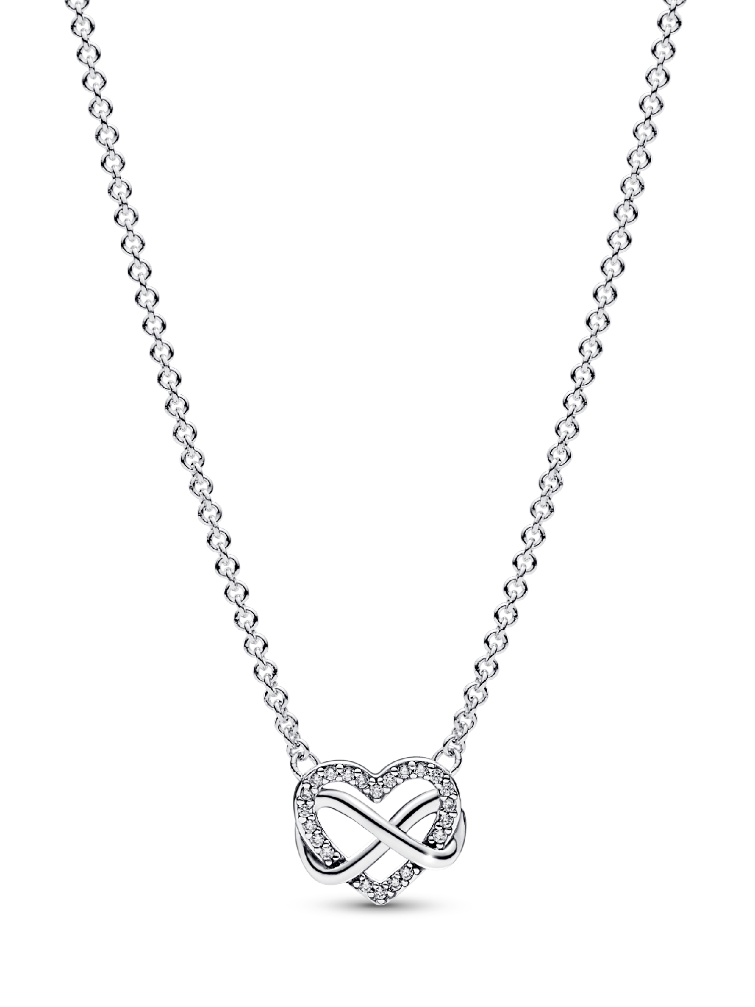 Sparkling Infinity Heart Collier Necklace