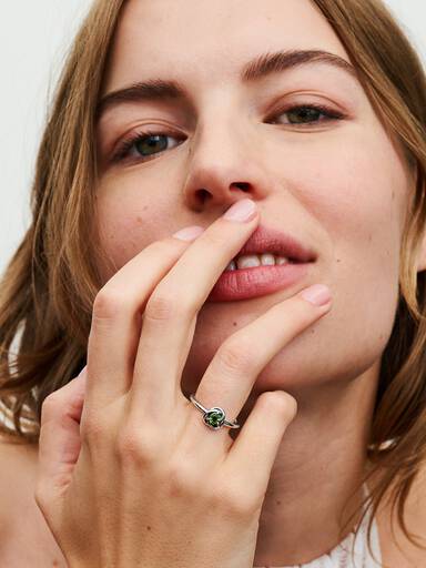August Crystal Birthstone Eternity Circle Ring
